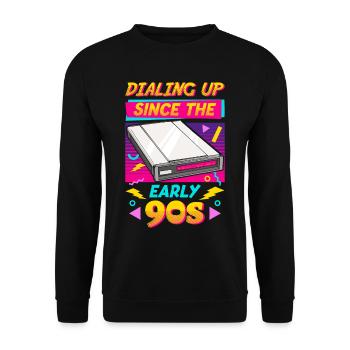 90s Nostalgie Rétro 90s Dial Up - Sweat-shirt Unisexe - noir - Devant - Alina (178cm) & Michal (187cm)