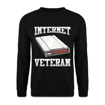 90er Jahre Nostalgie Retro 90er Jahre Dial Up - Unisex Pullover - Schwarz - Vorne - Alina (178cm) & Michal (187cm)