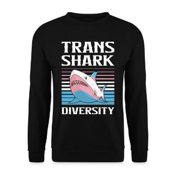 Shark Lover Transgender Pride Flag Trans - Sweat-shirt Unisexe - noir - Devant - Alina (178cm) & Michal (187cm)