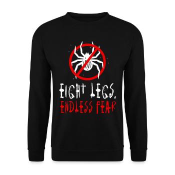 Arachnophobia Fear of spiders Arachnid phobia - Unisex Sweatshirt - black - Front - Alina (178cm) & Michal (187cm)