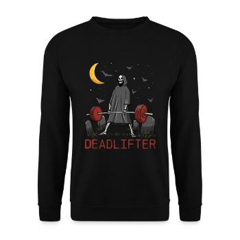 Deadlifter Skeleton Bodybuilding Fitness Workout - Sweat-shirt Unisexe - noir - Devant - Alina (178cm) & Michal (187cm)