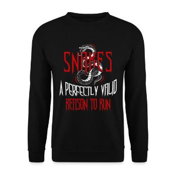 Ophidiophobia Fear of snakes Snake Boa - Unisex Sweatshirt - black - Front - Alina (178cm) & Michal (187cm)