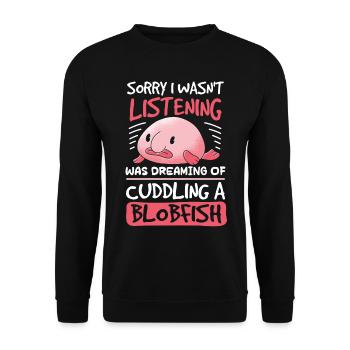 Meeresbiologe Tiefseefisch Blobfisch Ozean - Unisex Pullover - Schwarz - Vorne - Alina (178cm) & Michal (187cm)