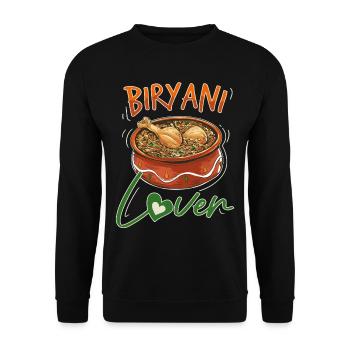 Indisches Essen Feinschmecker, Biryani, Liebhaber, - Unisex Pullover - Schwarz - Vorne - Alina (178cm) & Michal (187cm)