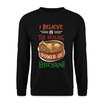 Foodies indiens, biryani, amoureux, - Sweat-shirt Unisexe - noir - Devant - Alina (178cm) & Michal (187cm)