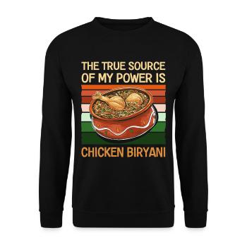 Foodies indiens, Biryani, Amoureux, - Sweat-shirt Unisexe - noir - Devant - Alina (178cm) & Michal (187cm)