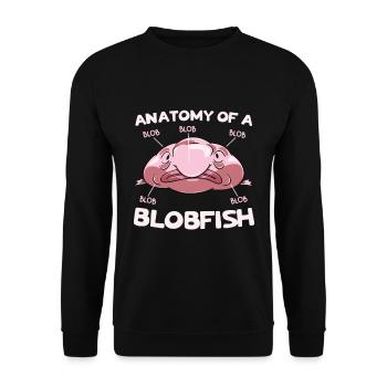 Poissons d’eau profonde Biologie marine Blobfish Lover Marine - Sweat-shirt Unisexe - noir - Devant - Alina (178cm) & Michal (187cm)