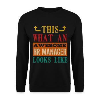 Human Resources Hr Manager Job Beruf - Unisex Pullover - Schwarz - Vorne - Alina (178cm) & Michal (187cm)