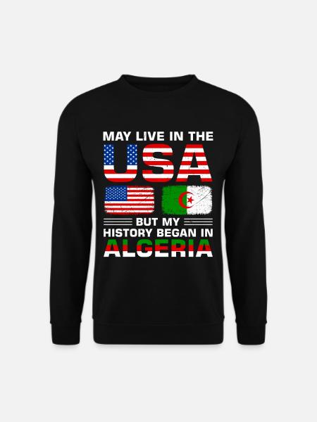 Drapeau des États-Unis Amérique Algérie drapeau algérien - Sweat-shirt Unisexe - noir