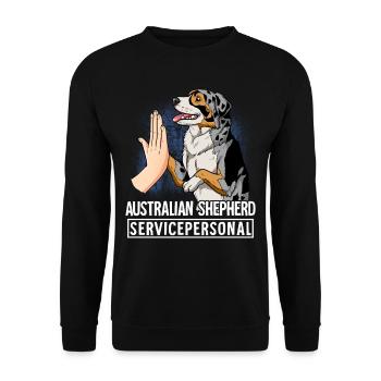 Australian Shepherd - Unisex Sweatshirt - black - Front - Alina (178cm) & Michal (187cm)