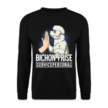 Bichon Frise - Sweat-shirt Unisexe - noir - Devant - Alina (178cm) & Michal (187cm)