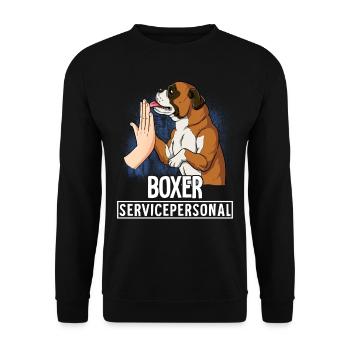 Boxer - Unisex Pullover - Schwarz - Vorne - Alina (178cm) & Michal (187cm)