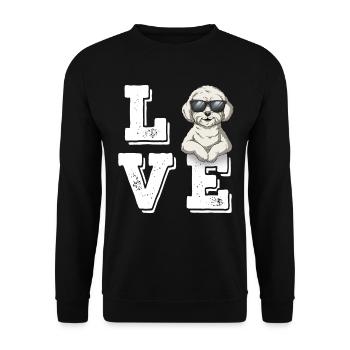 Love Bichon Frise - Unisex Sweatshirt - black - Front - Alina (178cm) & Michal (187cm)