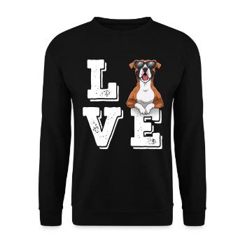 Love Boxer - Unisex Pullover - Schwarz - Vorne - Alina (178cm) & Michal (187cm)