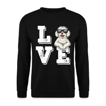 J’adore le maltais - Sweat-shirt Unisexe - noir - Devant - Alina (178cm) & Michal (187cm)