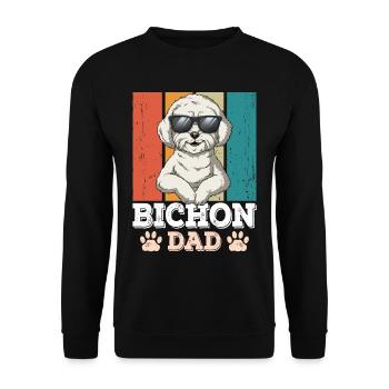 Papa Bichon - Sweat-shirt Unisexe - noir - Devant - Alina (178cm) & Michal (187cm)