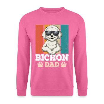 Papa Bichon - Sweat-shirt Unisexe - rose - Devant