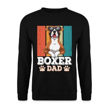 Boxer Dad - Unisex Pullover - Schwarz - Vorne - Alina (178cm) & Michal (187cm)