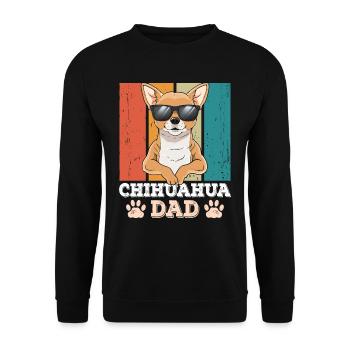 Papa Chihuahua - Sweat-shirt Unisexe - noir - Devant - Alina (178cm) & Michal (187cm)