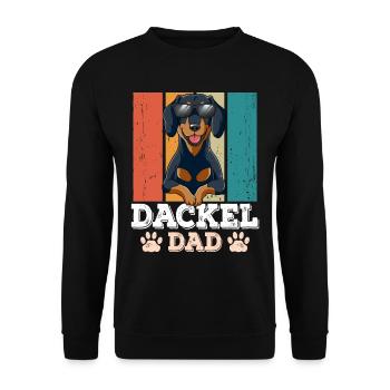 Dachshund Dad - Unisex Sweatshirt - black - Front - Alina (178cm) & Michal (187cm)