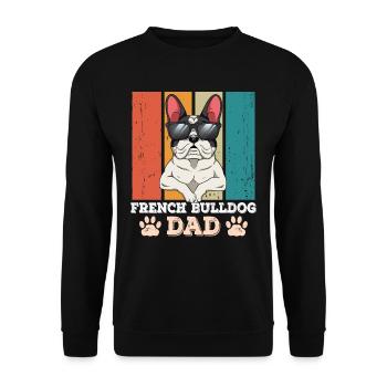 French Bulldog Dad - Unisex Pullover - Schwarz - Vorne - Alina (178cm) & Michal (187cm)