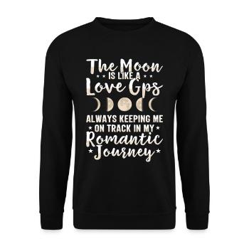 Astronomy Astronomer Moon Phase Romance Stars - Unisex Sweatshirt - black - Front - Alina (178cm) & Michal (187cm)