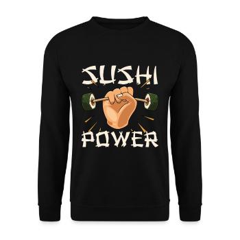 Japanisches Essen Sushi Gym Nigiri Sushi Roll - Unisex Pullover - Schwarz - Vorne - Alina (178cm) & Michal (187cm)