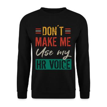 Beruf: Hr-manager Im Personalwesen - Unisex Pullover - Schwarz - Vorne - Alina (178cm) & Michal (187cm)