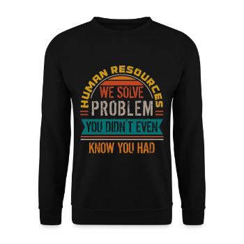 Human Resources Hr Manager Job Beruf - Unisex Pullover - Schwarz - Vorne - Alina (178cm) & Michal (187cm)