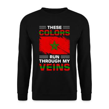 Drapeau des Etats-Unis Amérique Maroc Drapeau Maroc Marocain - Sweat-shirt Unisexe - noir - Devant - Alina (178cm) & Michal (187cm)