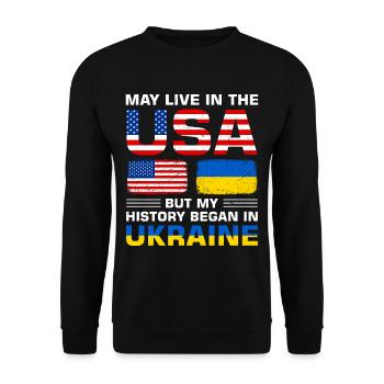 USA flag America Senegalese flag - Unisex Sweatshirt - black - Front - Alina (178cm) & Michal (187cm)