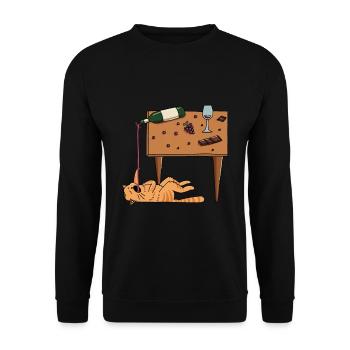 Red Wine Lover Wine Drinker Wine Tester Wine - Unisex Sweatshirt - black - Front - Alina (178cm) & Michal (187cm)
