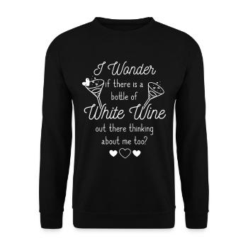 White Wine Sauvignon Blanc Wine Drinker Wine - Unisex Sweatshirt - black - Front - Alina (178cm) & Michal (187cm)