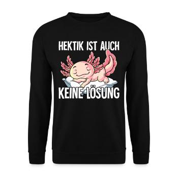 Hektik Ist Auch Keine Lösung - Unisex Pullover - Schwarz - Vorne - Alina (178cm) & Michal (187cm)