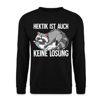 Hektik Ist Auch Keine Lösung - Unisex Pullover - Schwarz - Vorne - Alina (178cm) & Michal (187cm)