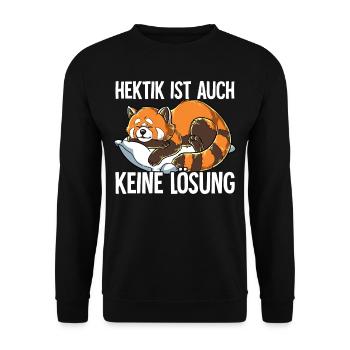 Hektik Ist Auch Keine Lösung - Unisex Pullover - Schwarz - Vorne - Alina (178cm) & Michal (187cm)
