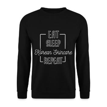 South Korea Fashion K-Beauty Skin Care Korean - Unisex Sweatshirt - black - Front - Alina (178cm) & Michal (187cm)