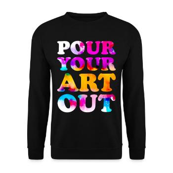 Peintre Toile Liquide Peinture Art Peinture - Sweat-shirt Unisexe - noir - Devant - Alina (178cm) & Michal (187cm)