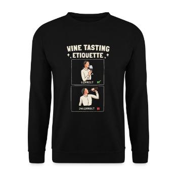 Red Wine Lover Wine Drinker Wine Tester Wine - Unisex Sweatshirt - black - Front - Alina (178cm) & Michal (187cm)
