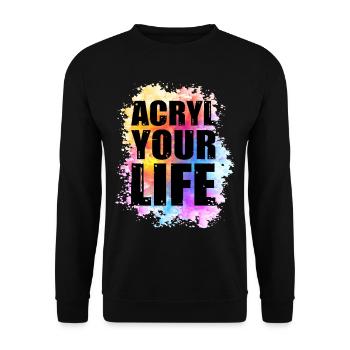 Peintre Toile Liquide Peinture Art Peinture - Sweat-shirt Unisexe - noir - Devant - Alina (178cm) & Michal (187cm)