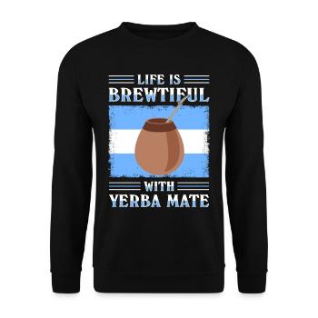 Drapeau de l’Argentine Thé yerba maté argentin - Sweat-shirt Unisexe - noir - Devant - Alina (178cm) & Michal (187cm)
