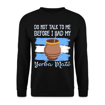 Drapeau de l’Argentine Thé yerba maté argentin - Sweat-shirt Unisexe - noir - Devant - Alina (178cm) & Michal (187cm)