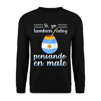 Drapeau de l’Argentine Thé yerba maté argentin - Sweat-shirt Unisexe - noir - Devant - Alina (178cm) & Michal (187cm)