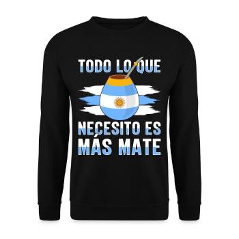 Drapeau de l’Argentine Thé yerba maté argentin - Sweat-shirt Unisexe - noir - Devant - Alina (178cm) & Michal (187cm)