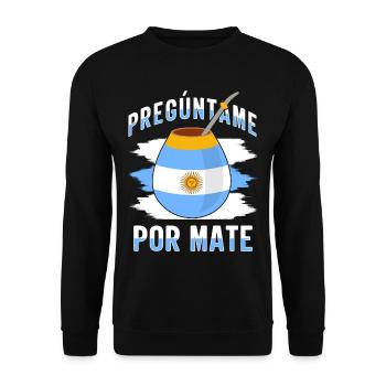 Drapeau de l’Argentine Thé yerba maté argentin - Sweat-shirt Unisexe - noir - Devant - Alina (178cm) & Michal (187cm)
