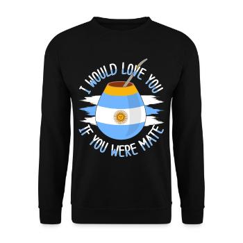Drapeau de l’Argentine Thé yerba maté argentin - Sweat-shirt Unisexe - noir - Devant - Alina (178cm) & Michal (187cm)