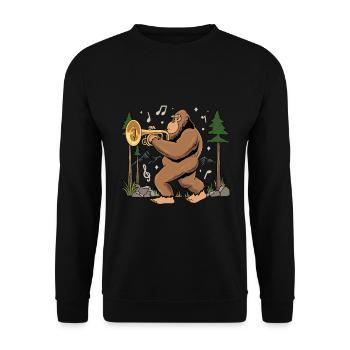 Mellophonist Musical Instrument Mellophonist Bigfoot - Unisex Sweatshirt - black - Front - Alina (178cm) & Michal (187cm)