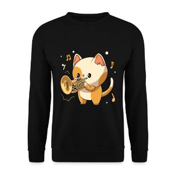 Mellophonist Musical Instrument Mellophone Player - Unisex Sweatshirt - black - Front - Alina (178cm) & Michal (187cm)