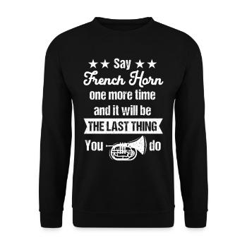 Mellophonist Musical Instrument Orchestra - Unisex Sweatshirt - black - Front - Alina (178cm) & Michal (187cm)