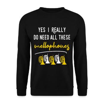 Mellophonist Musical Instrument Orchestra - Unisex Sweatshirt - black - Front - Alina (178cm) & Michal (187cm)